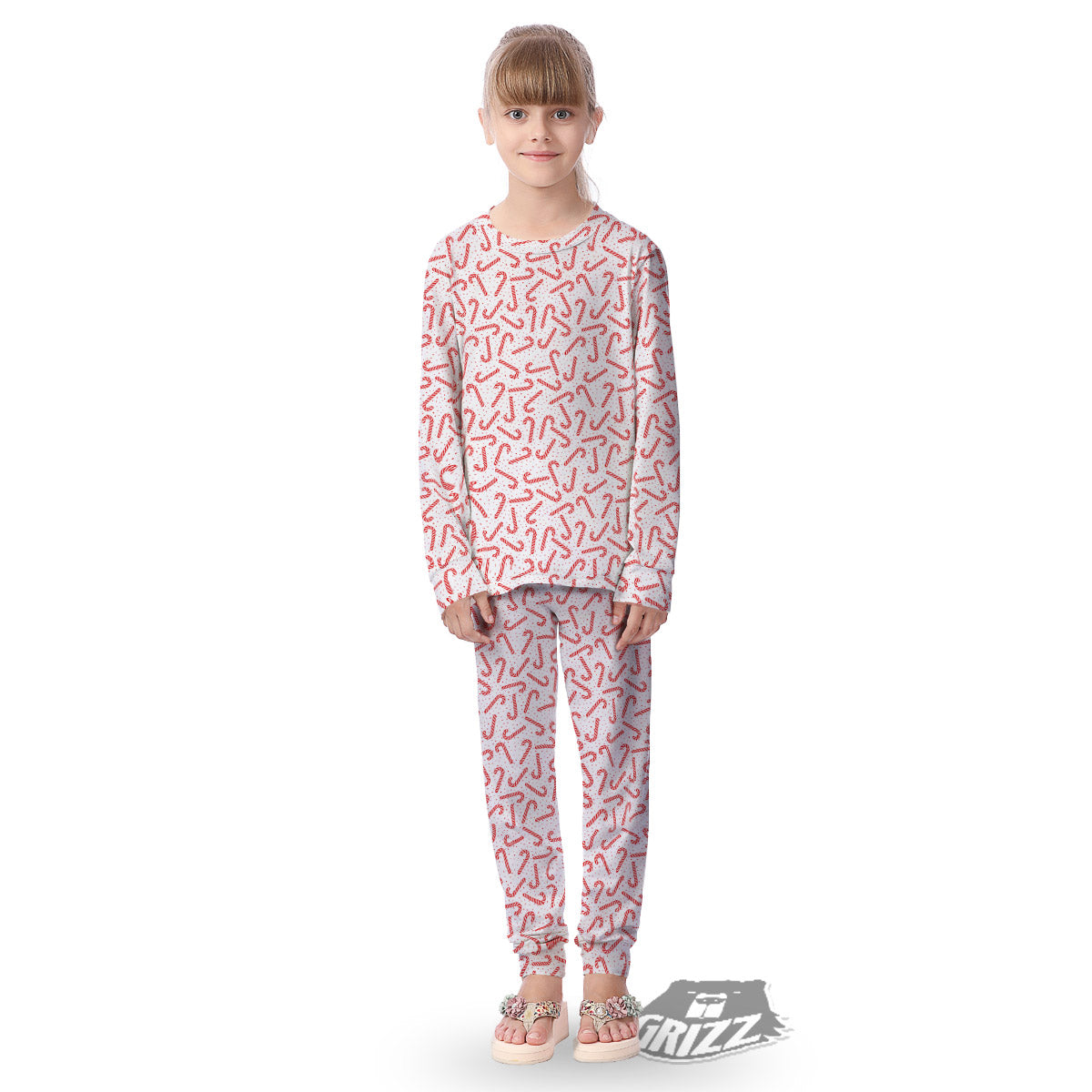 Christmas Candy Print Pattern Kid's Pajamas-grizzshop