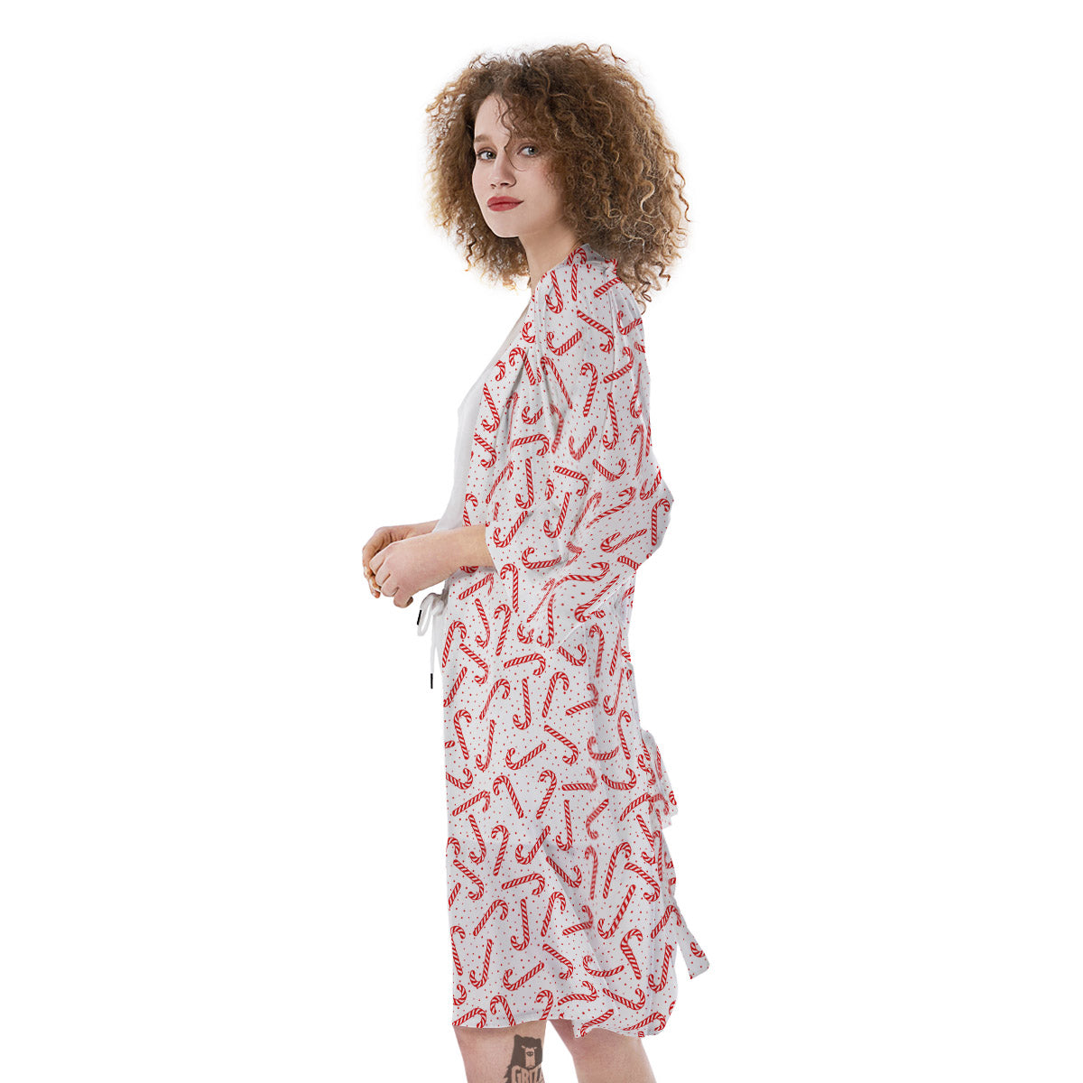 Christmas Candy Print Pattern Kimono-grizzshop
