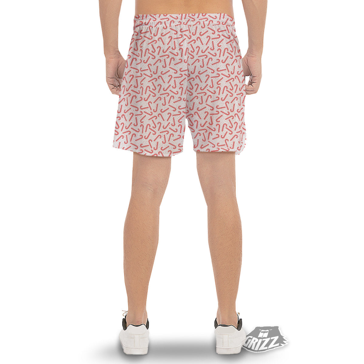 Christmas Candy Print Pattern Men's Gym Shorts-grizzshop