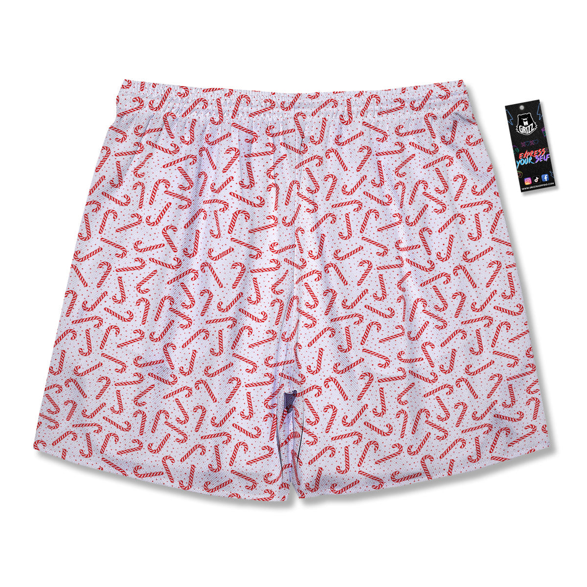 Christmas Candy Print Pattern Men's Running Shorts-grizzshop