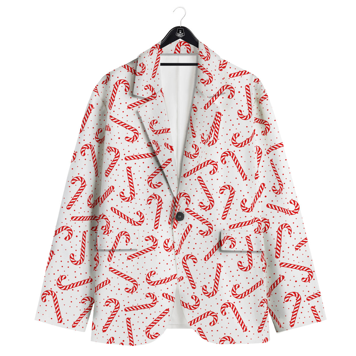 Christmas Candy Print Pattern Men's Sport Coat-grizzshop
