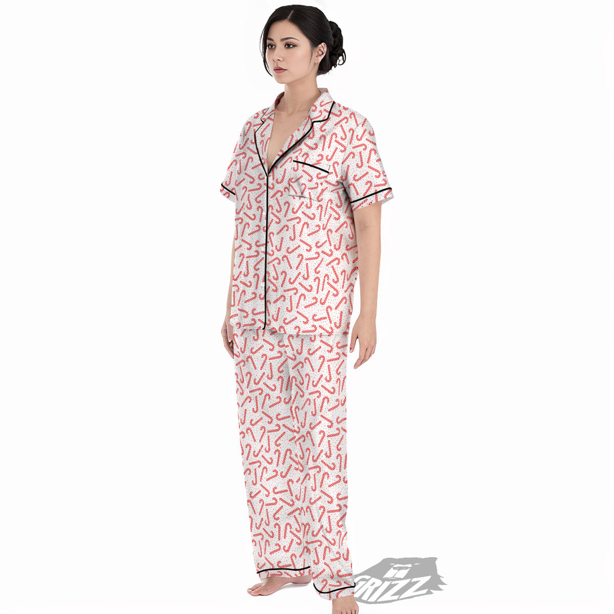 Christmas Candy Print Pattern Women's Pajamas Set-grizzshop