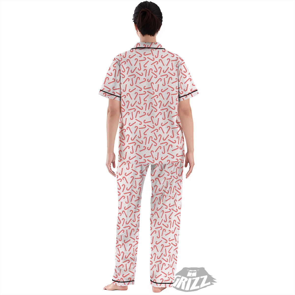 Christmas Candy Print Pattern Women's Pajamas Set-grizzshop