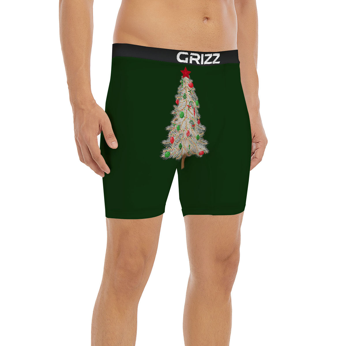 Christmas Decorated Tree Print Boxer Briefs-grizzshop