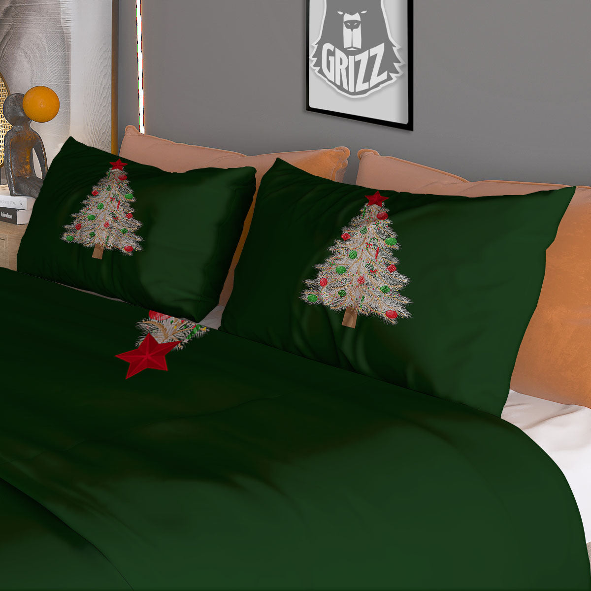 Christmas Decorated Tree Print Duvet Cover Bedding Set