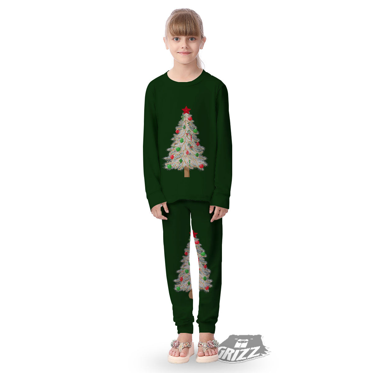 Christmas Decorated Tree Print Kid's Pajamas-grizzshop