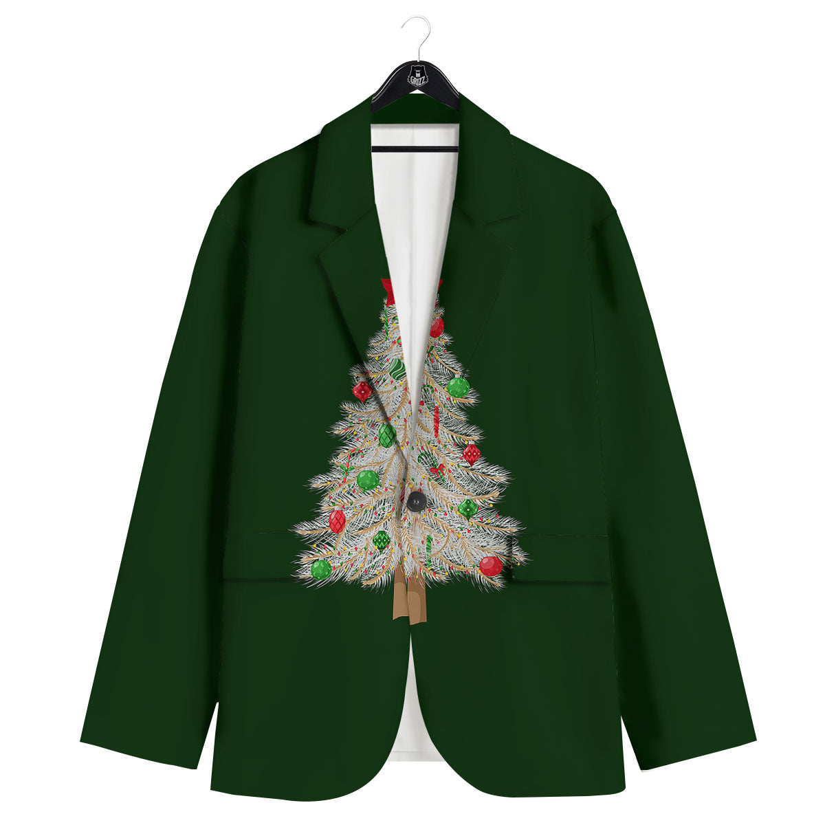 Christmas Decorated Tree Print Men's Sport Coat-grizzshop