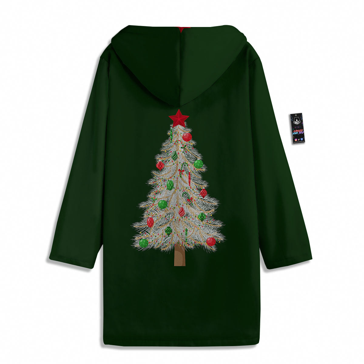 Christmas Decorated Tree Print Men's Windbreaker Jacket-grizzshop