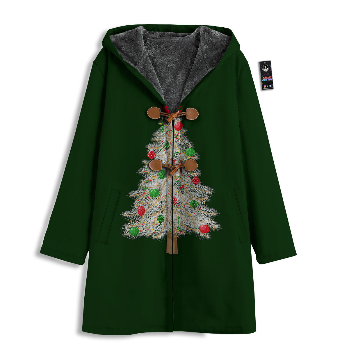 Christmas Decorated Tree Print Men's Windbreaker Jacket-grizzshop