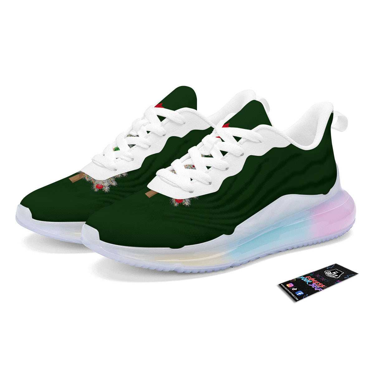 Christmas Decorated Tree Print Running Sneakers-grizzshop
