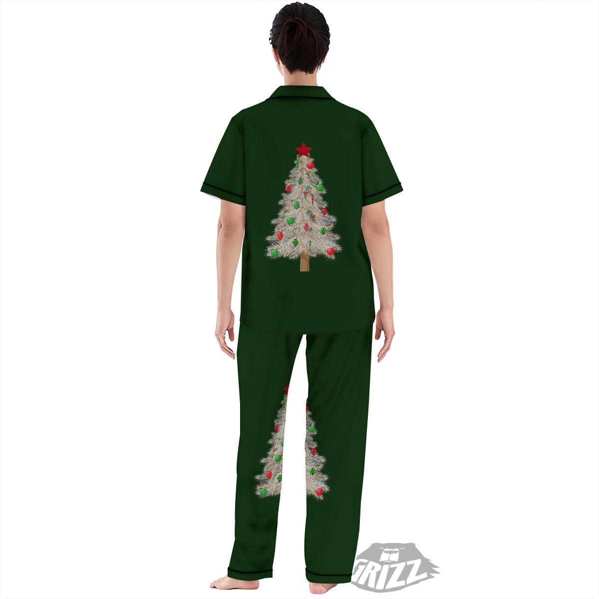 Christmas Decorated Tree Print Women's Pajamas Set-grizzshop