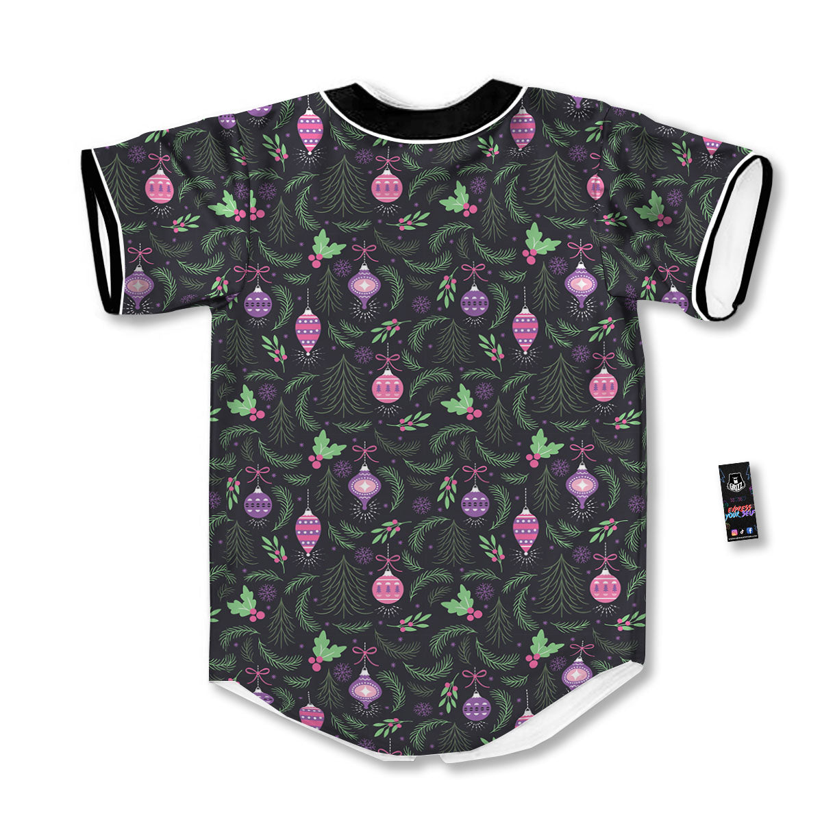 Christmas Decoration Print Pattern Baseball Jersey-grizzshop