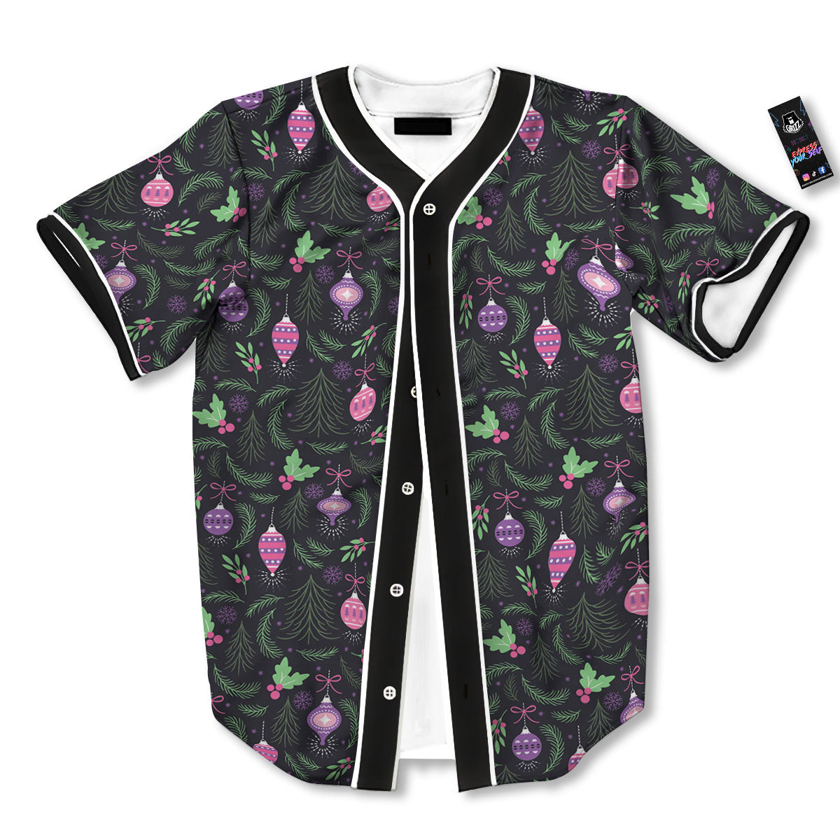 Christmas Decoration Print Pattern Baseball Jersey-grizzshop