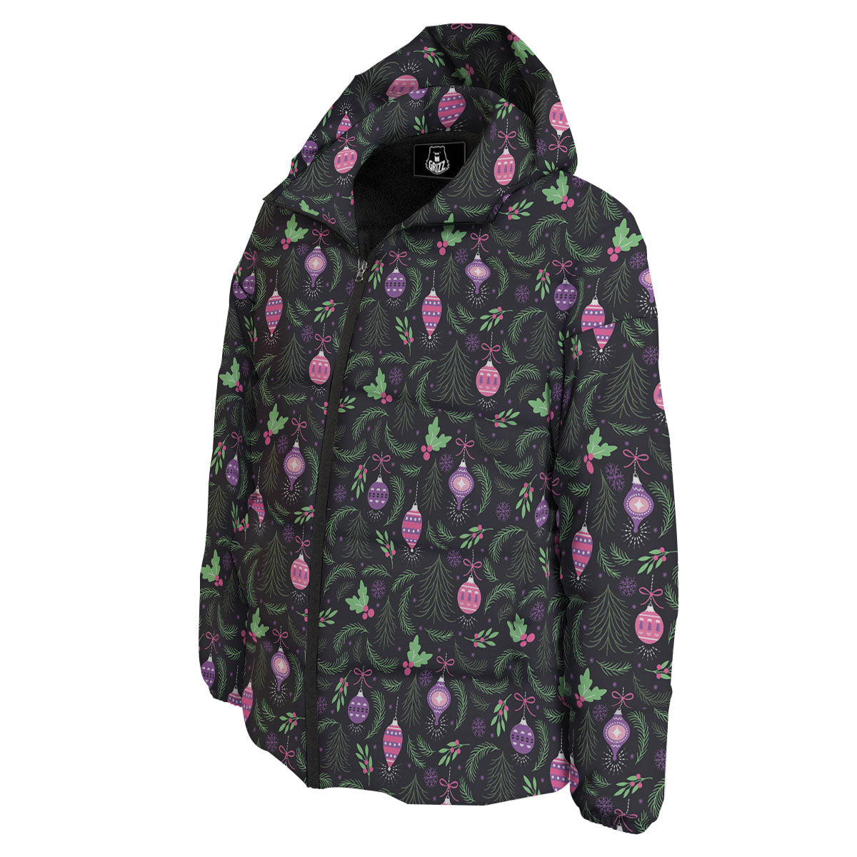 Christmas Decoration Print Pattern Down Jacket-grizzshop