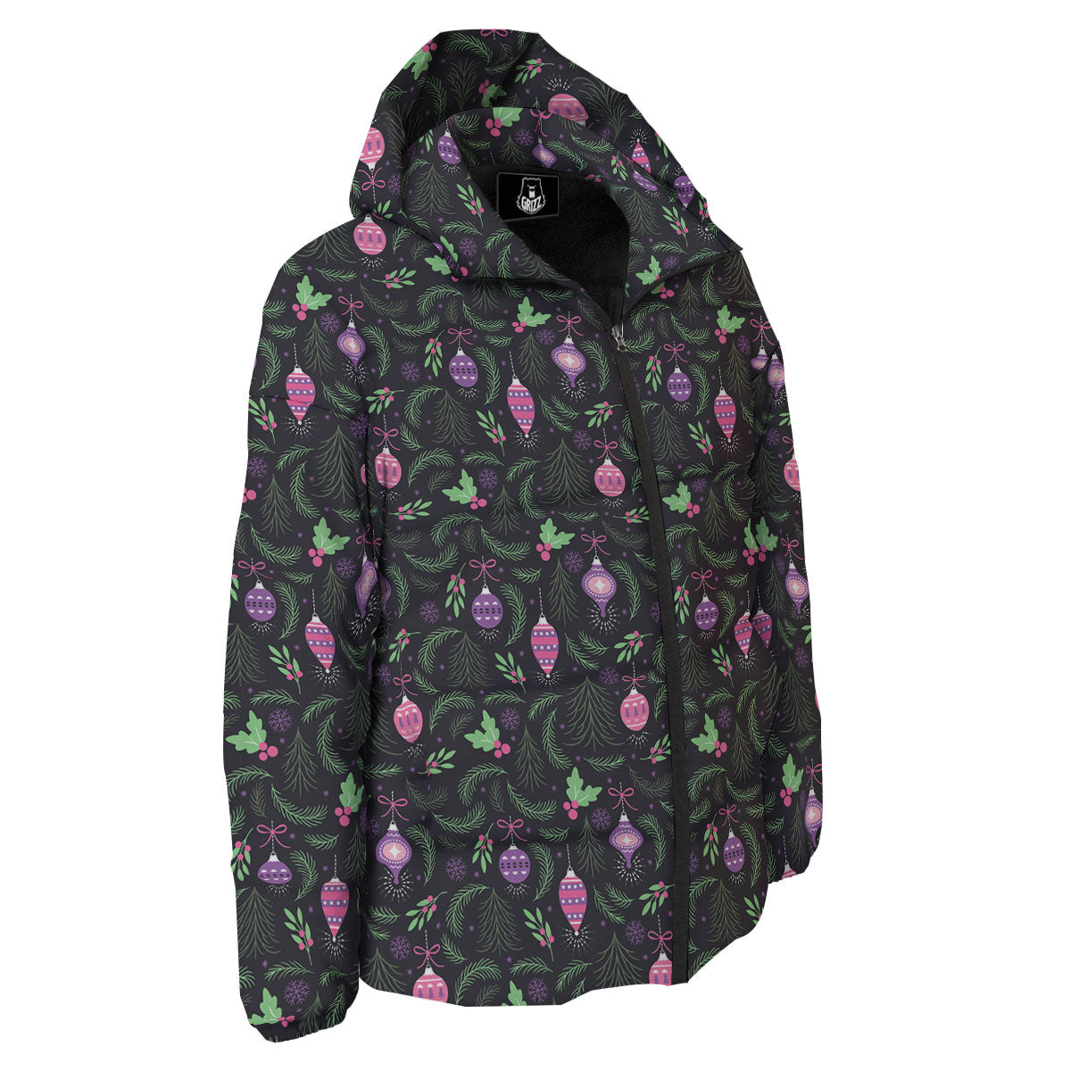Christmas Decoration Print Pattern Down Jacket-grizzshop