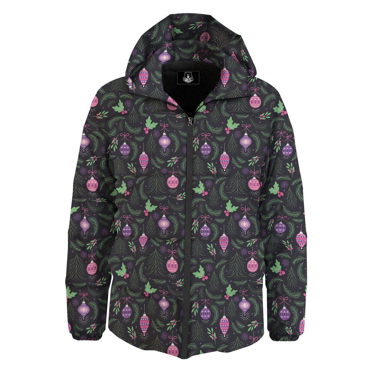Christmas Decoration Print Pattern Down Jacket-grizzshop