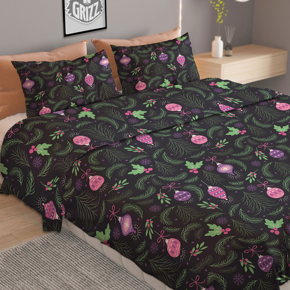 Christmas Decoration Print Pattern Duvet Cover Bedding Set