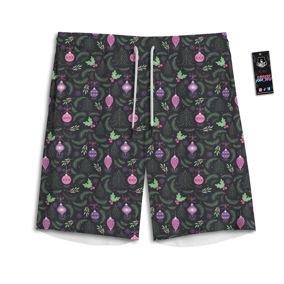 Check Pink Print Pattern Men's Athletic Shorts