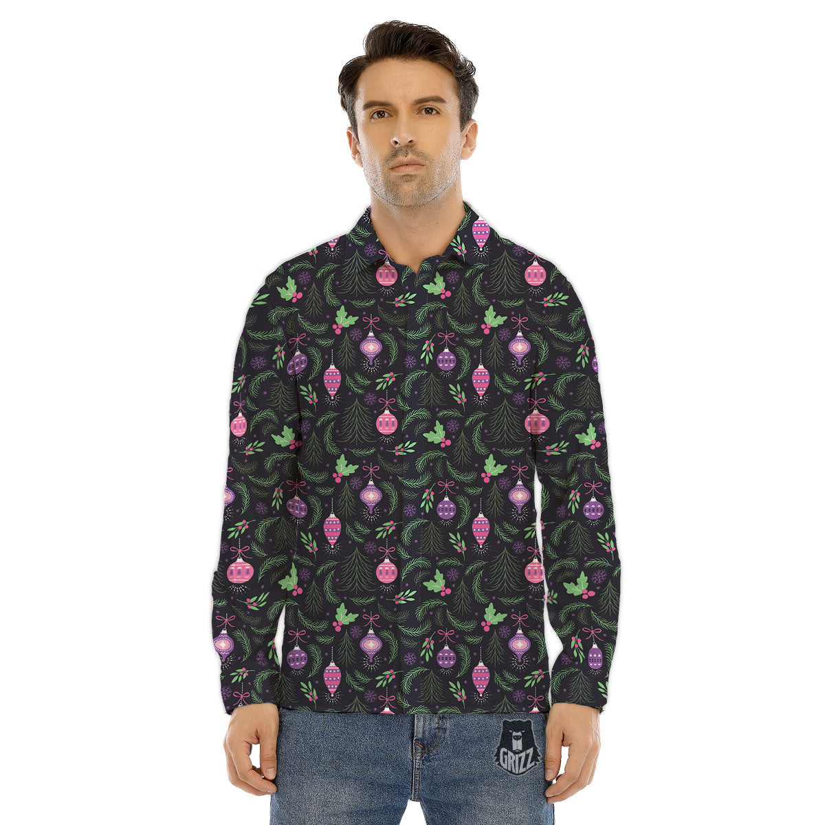 Christmas Decoration Print Pattern Men's Dress Shirts-grizzshop