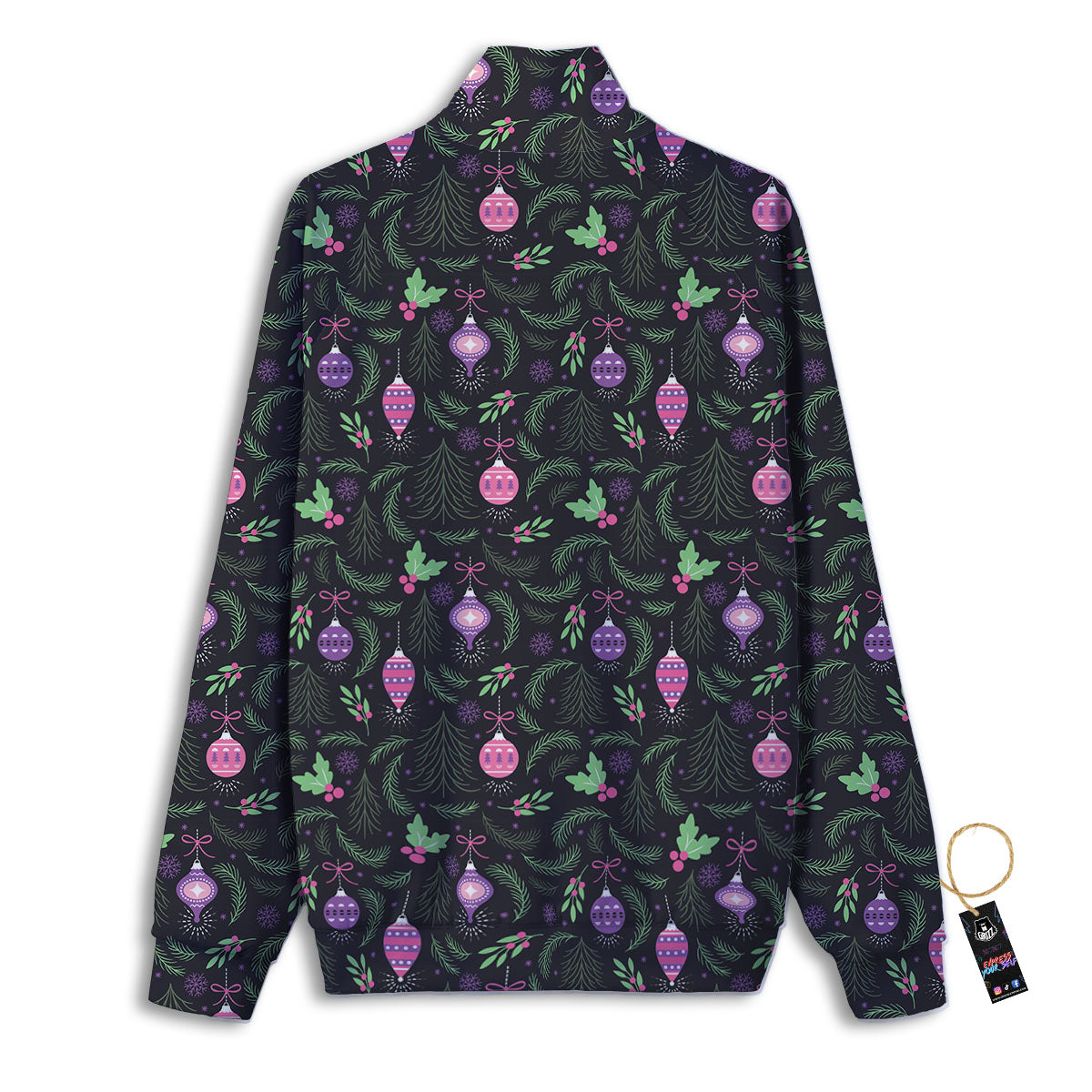 Christmas Decoration Print Pattern Track Jacket-grizzshop