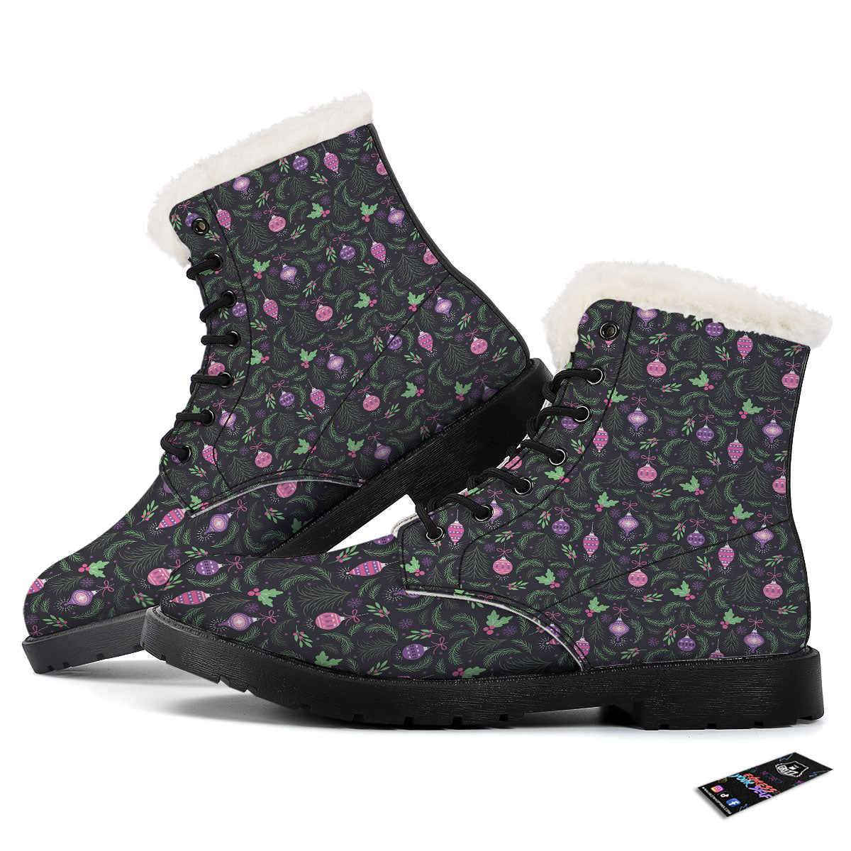 Christmas Decoration Print Pattern Winter Boots-grizzshop