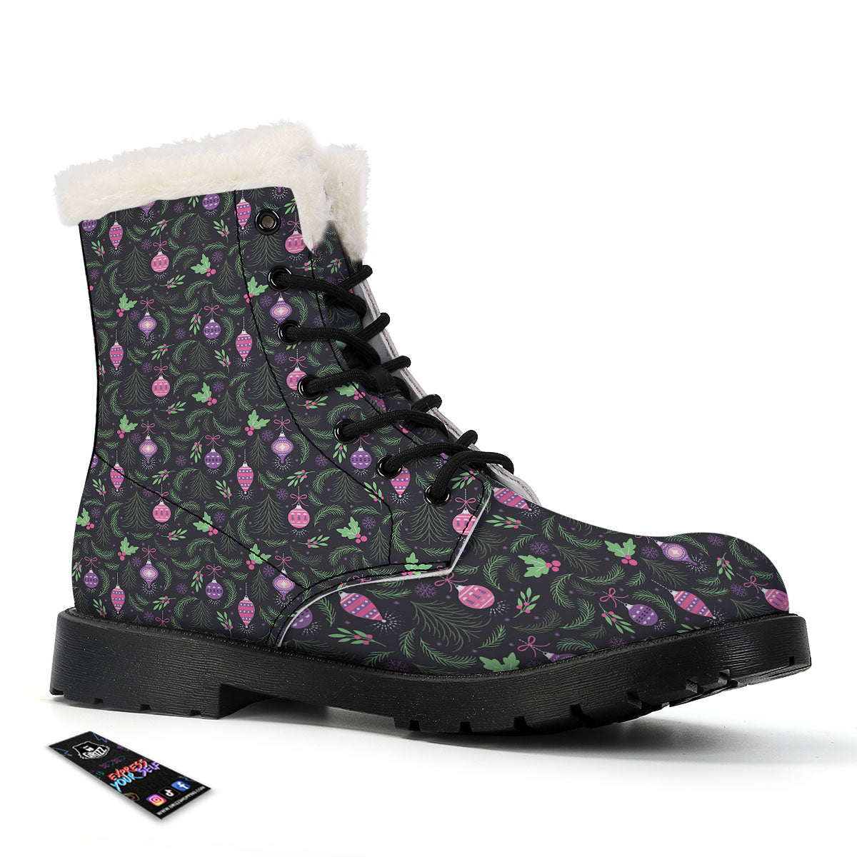 Christmas Decoration Print Pattern Winter Boots-grizzshop