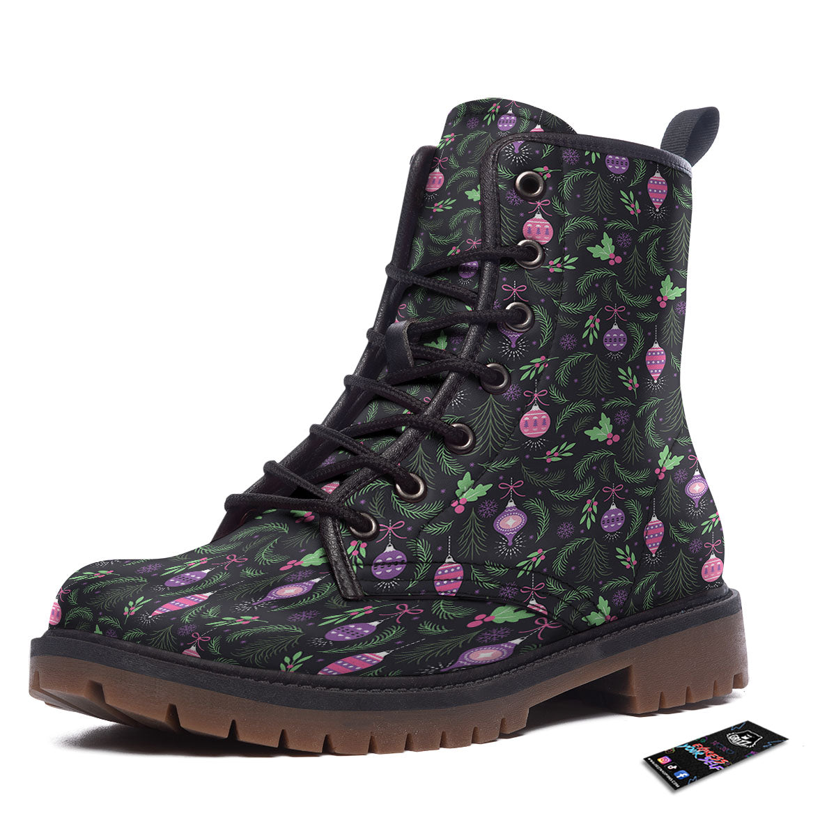 Christmas Decoration Print Pattern Work Boots-grizzshop