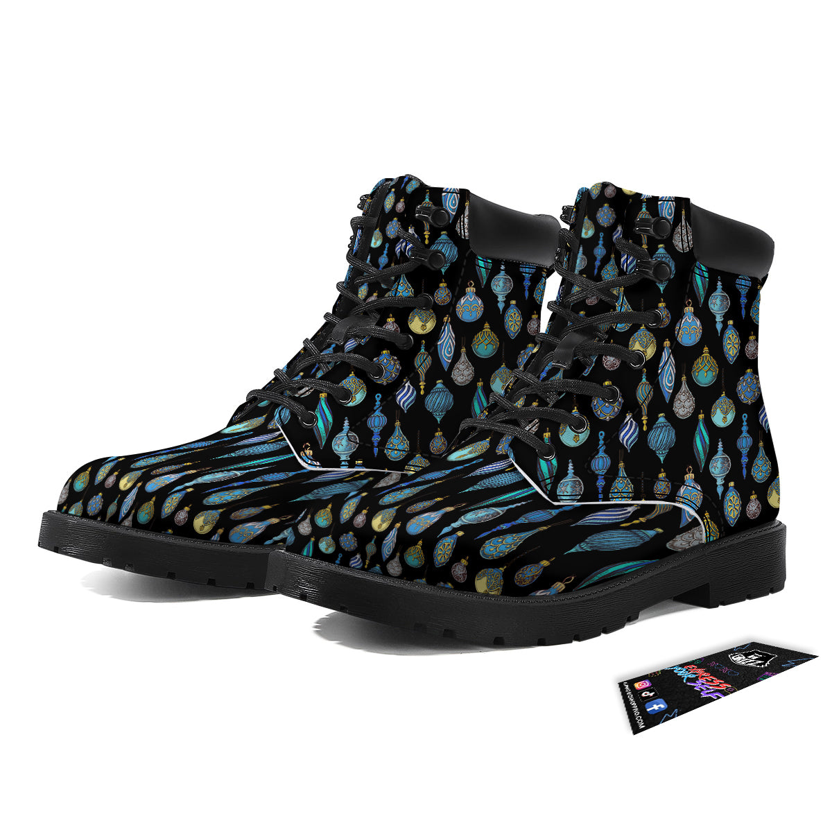 Christmas Decorations Drawing Print Pattern Boots-grizzshop