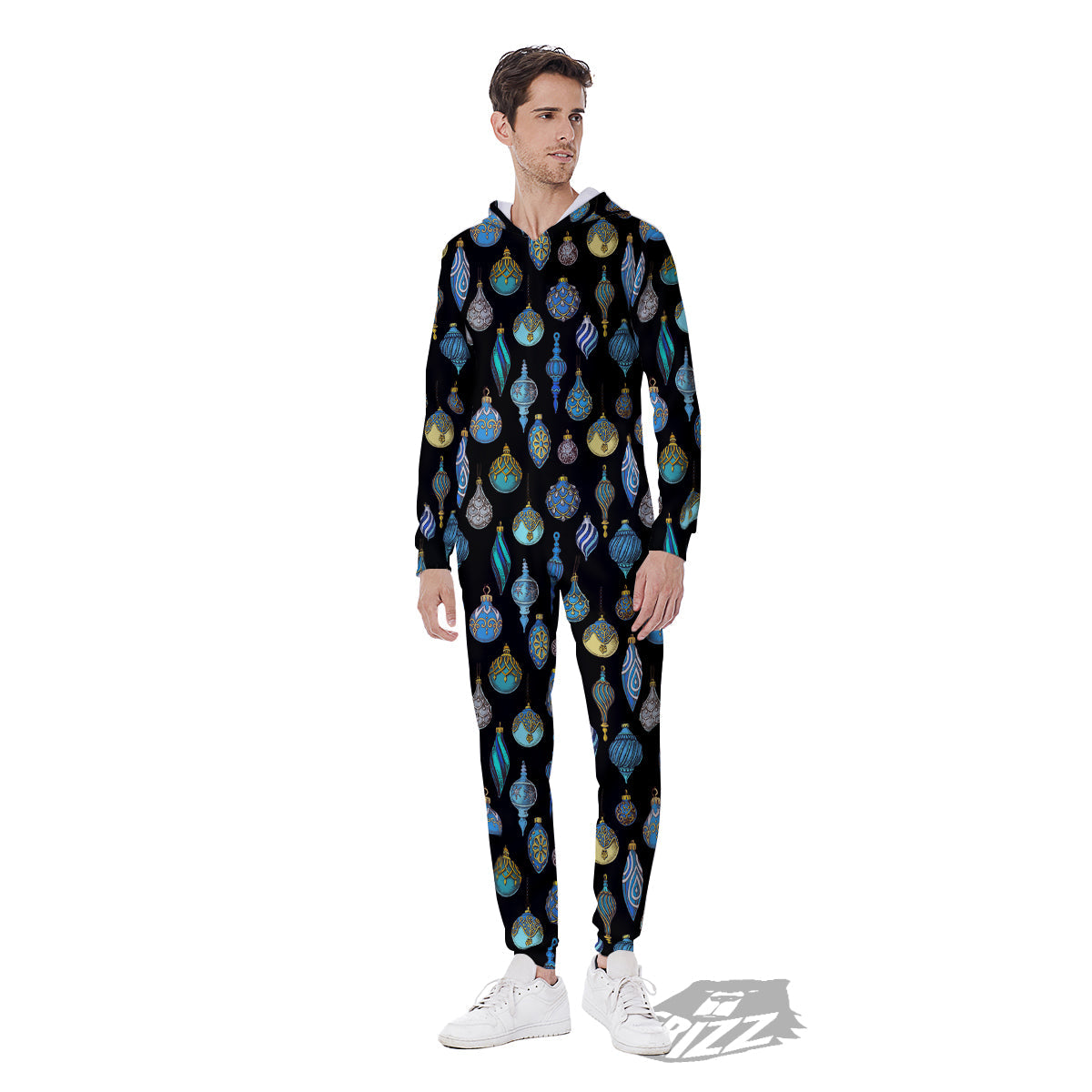 Christmas Decorations Drawing Print Pattern Men's Jumpsuit-grizzshop