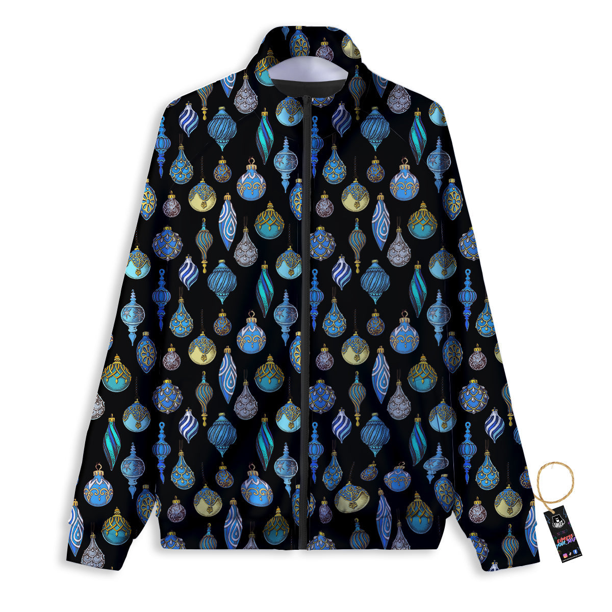 Christmas Decorations Drawing Print Pattern Track Jacket-grizzshop
