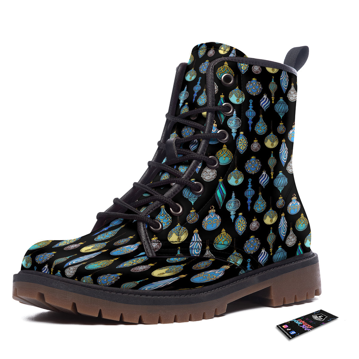 Christmas Decorations Drawing Print Pattern Work Boots-grizzshop
