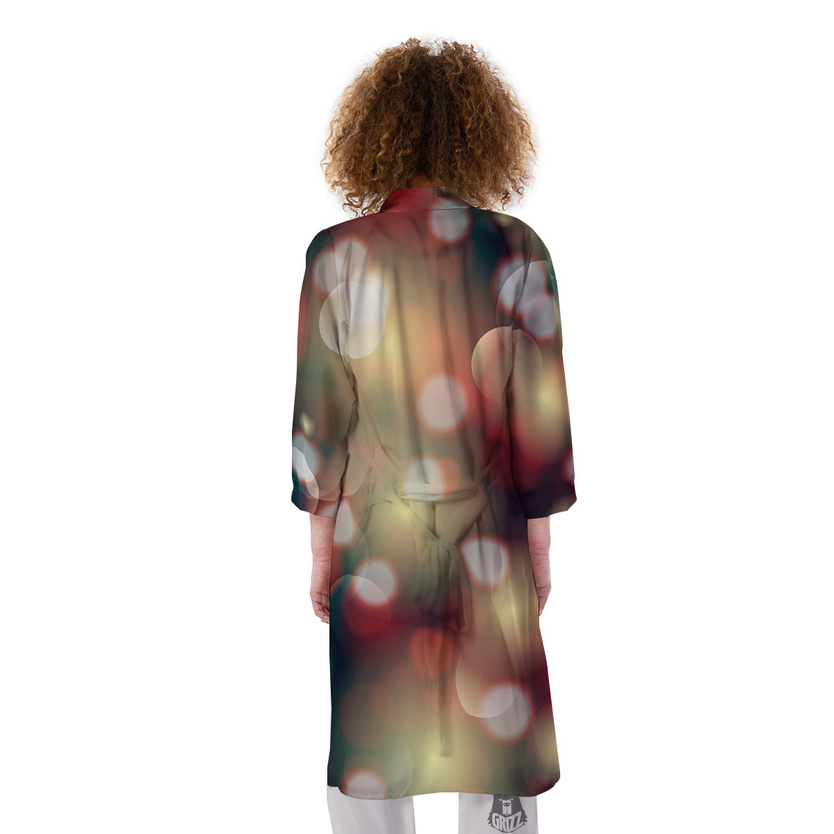 Christmas Defocused Lights Print Kimono-grizzshop