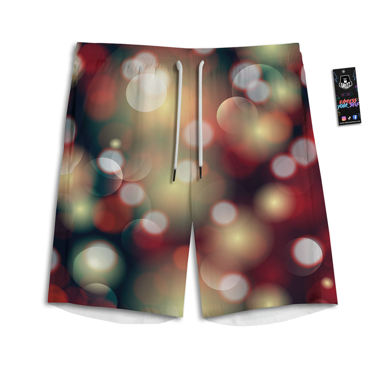 Check White And Navy Print Pattern Men's Athletic Shorts