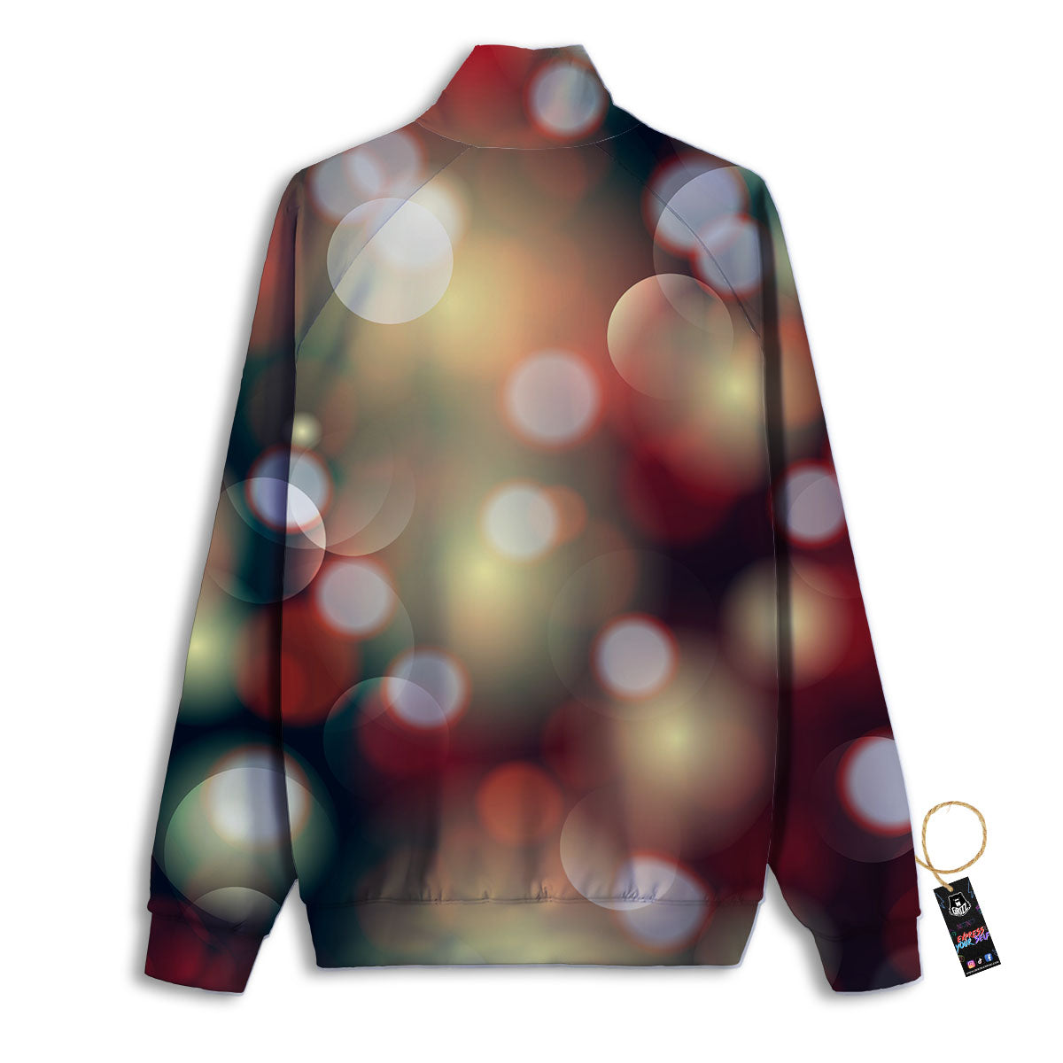 Christmas Defocused Lights Print Track Jacket-grizzshop