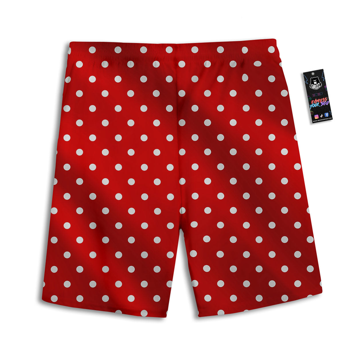 Christmas Dots White And Red Print Men's Athletic Shorts