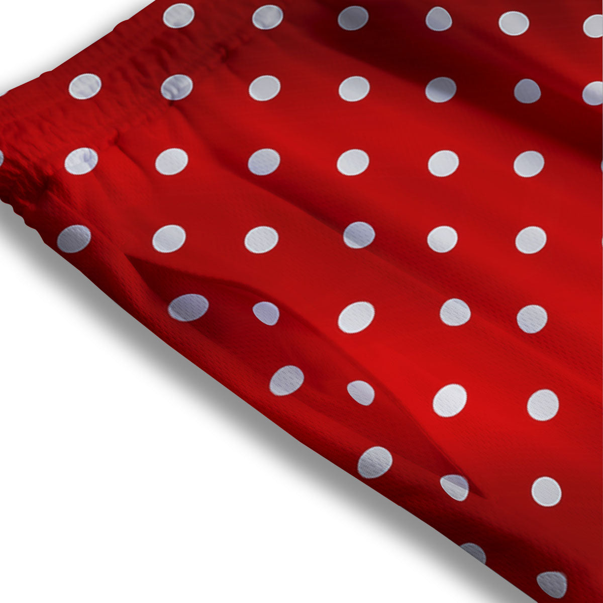 Christmas Dots White And Red Print Mesh Shorts