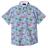 Christmas Flamingo Pink Print Pattern Button Up Shirt-grizzshop