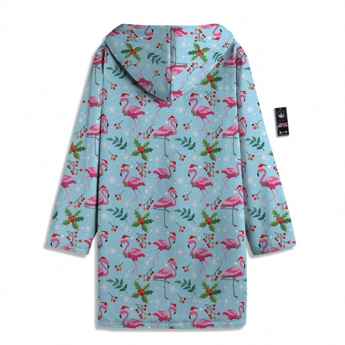 Christmas Flamingo Pink Print Pattern Men's Windbreaker Jacket-grizzshop