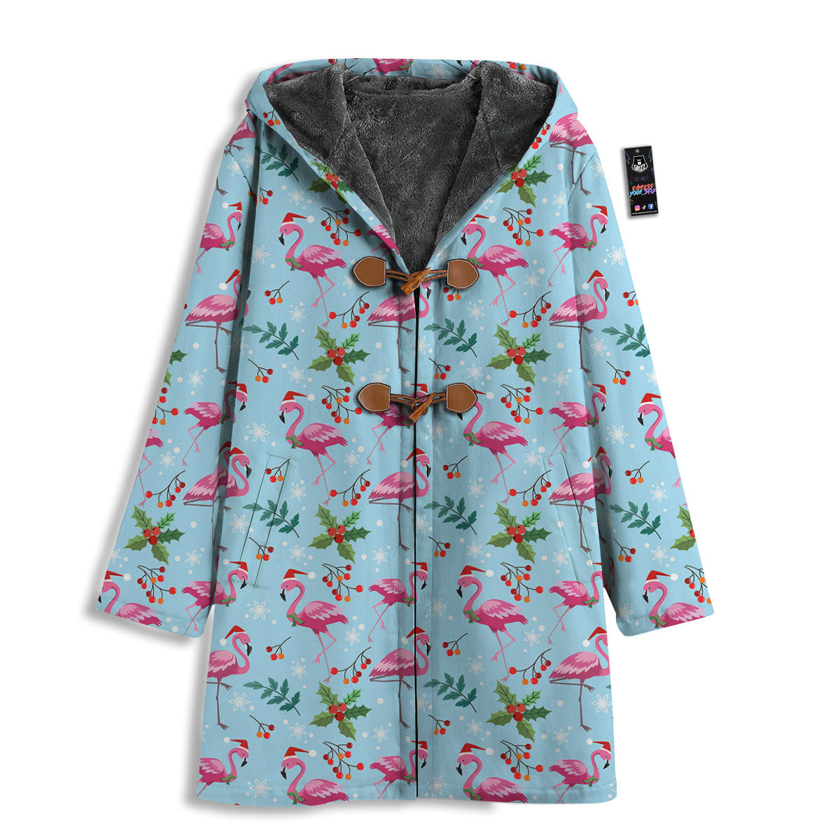Christmas Flamingo Pink Print Pattern Men's Windbreaker Jacket-grizzshop