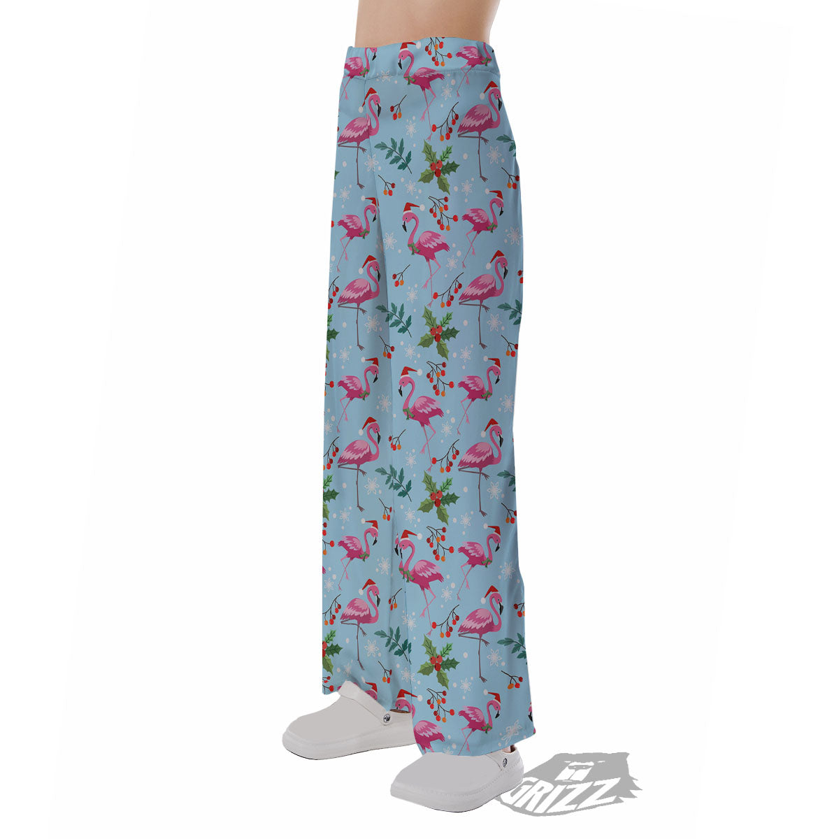 Christmas Flamingo Pink Print Pattern Pajama Pants-grizzshop