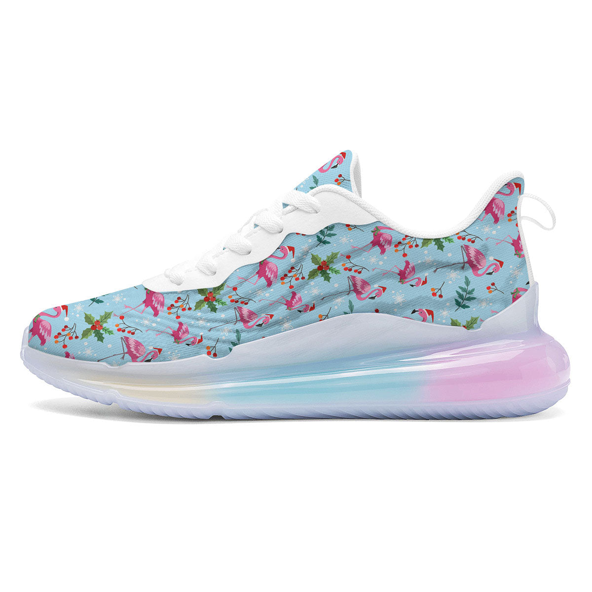 Christmas Flamingo Pink Print Pattern Running Sneakers-grizzshop