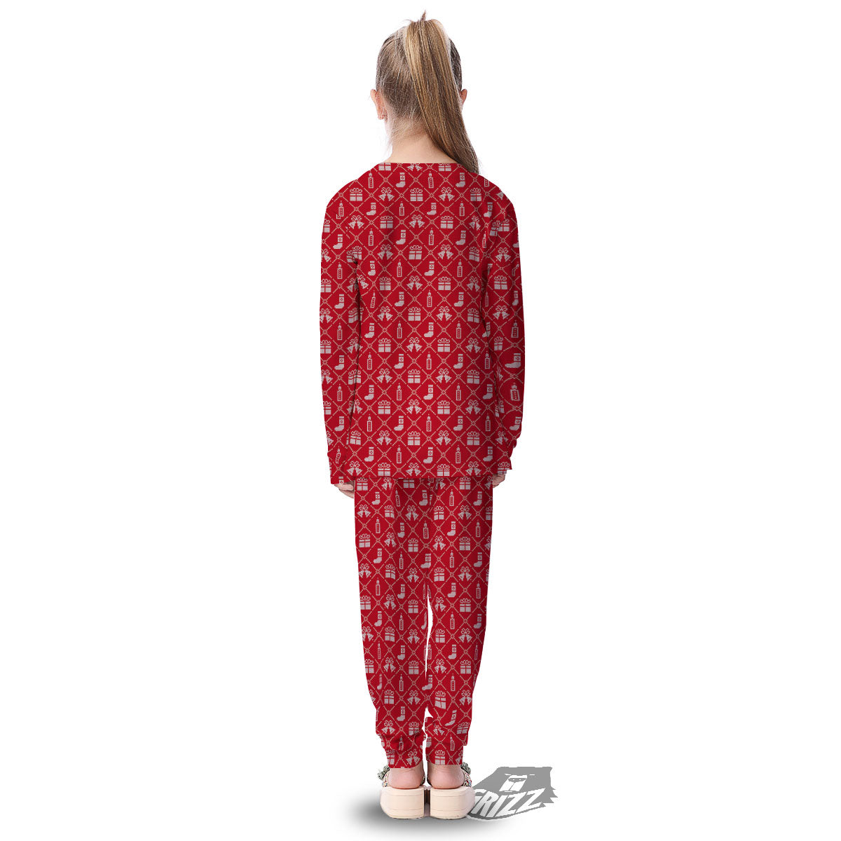 Christmas Gift Knitted Print Pattern Kid's Pajamas-grizzshop