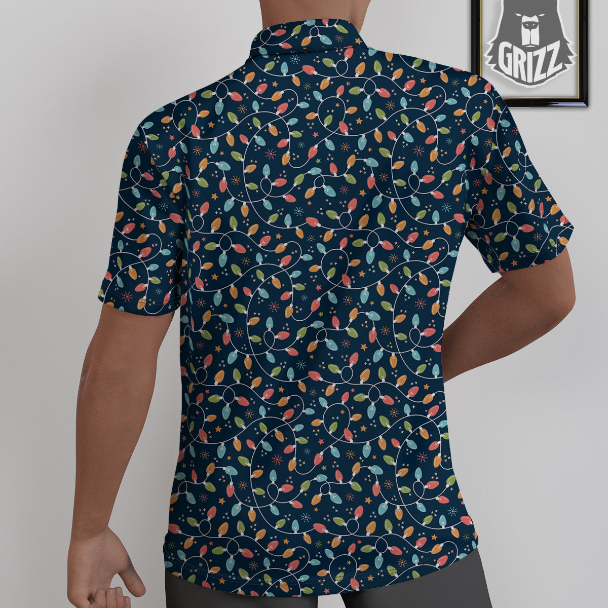 Christmas Lights Colorful Print Untucked Shirts-grizzshop