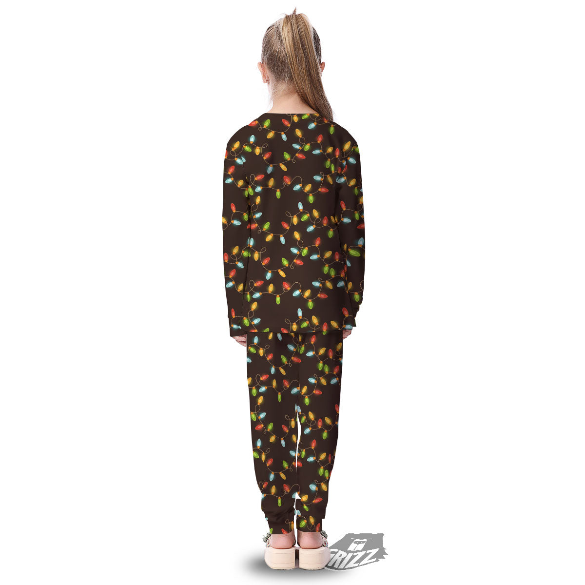 Christmas Lights Print Pattern Kid's Pajamas-grizzshop