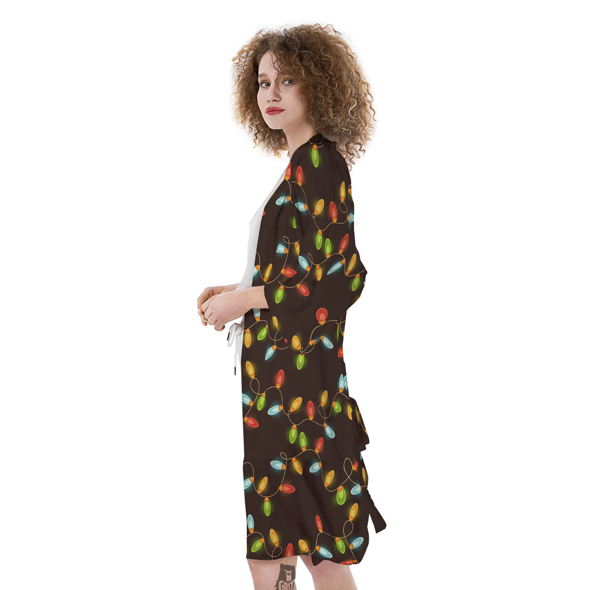 Christmas Lights Print Pattern Kimono-grizzshop