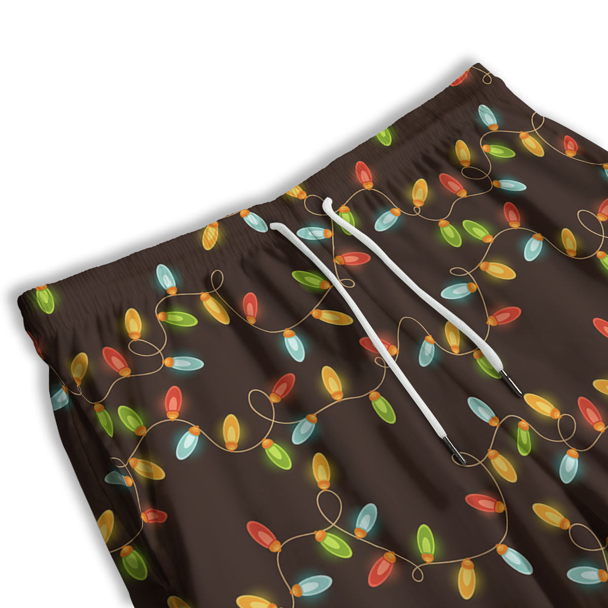 Christmas Lights Print Pattern Men's Athletic Shorts