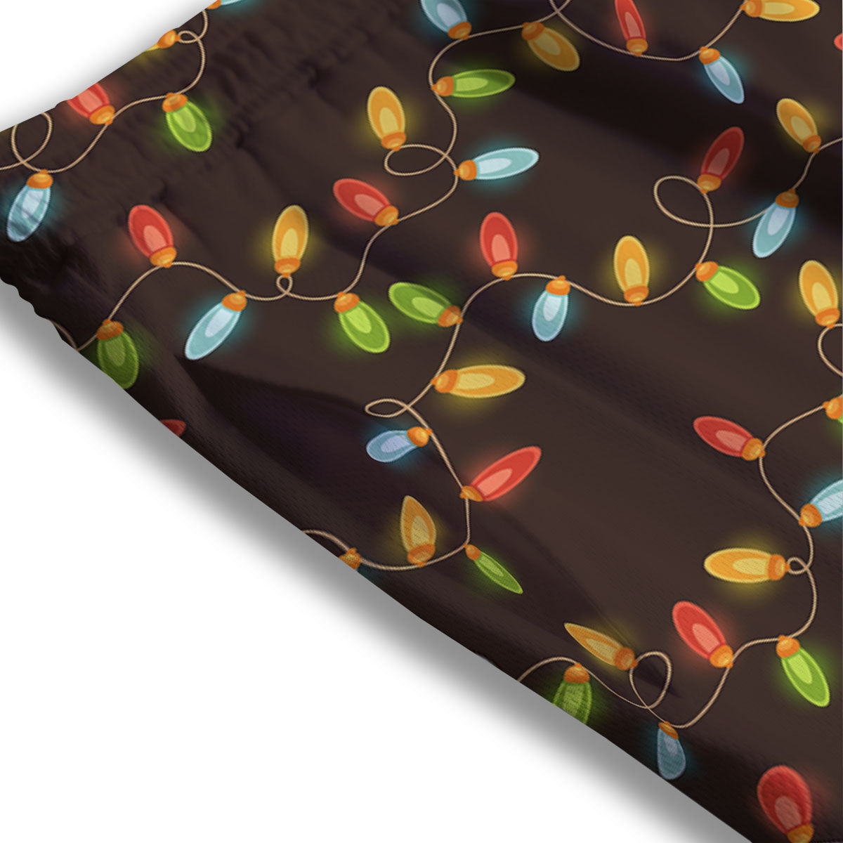 Christmas Lights Print Pattern Mesh Shorts