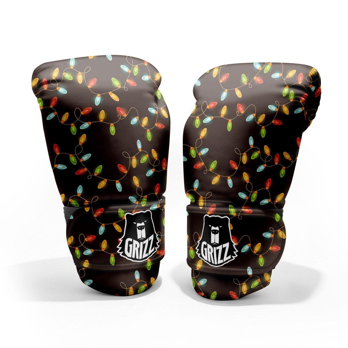 Christmas Lights Print Pattern Pro Boxing Glove