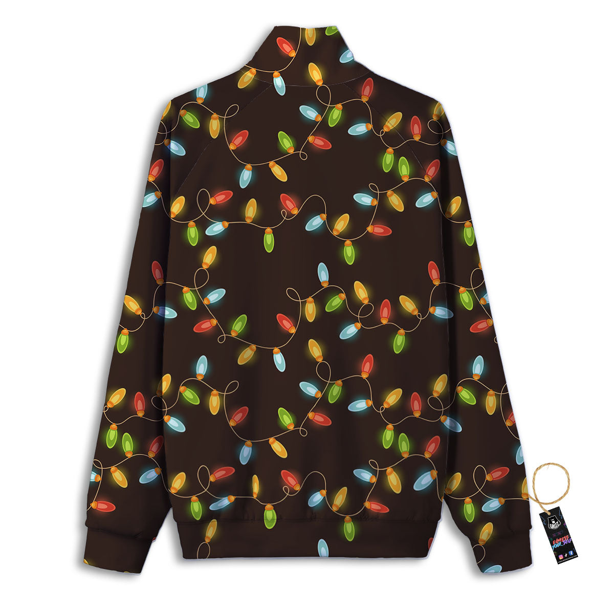 Christmas Lights Print Pattern Track Jacket-grizzshop