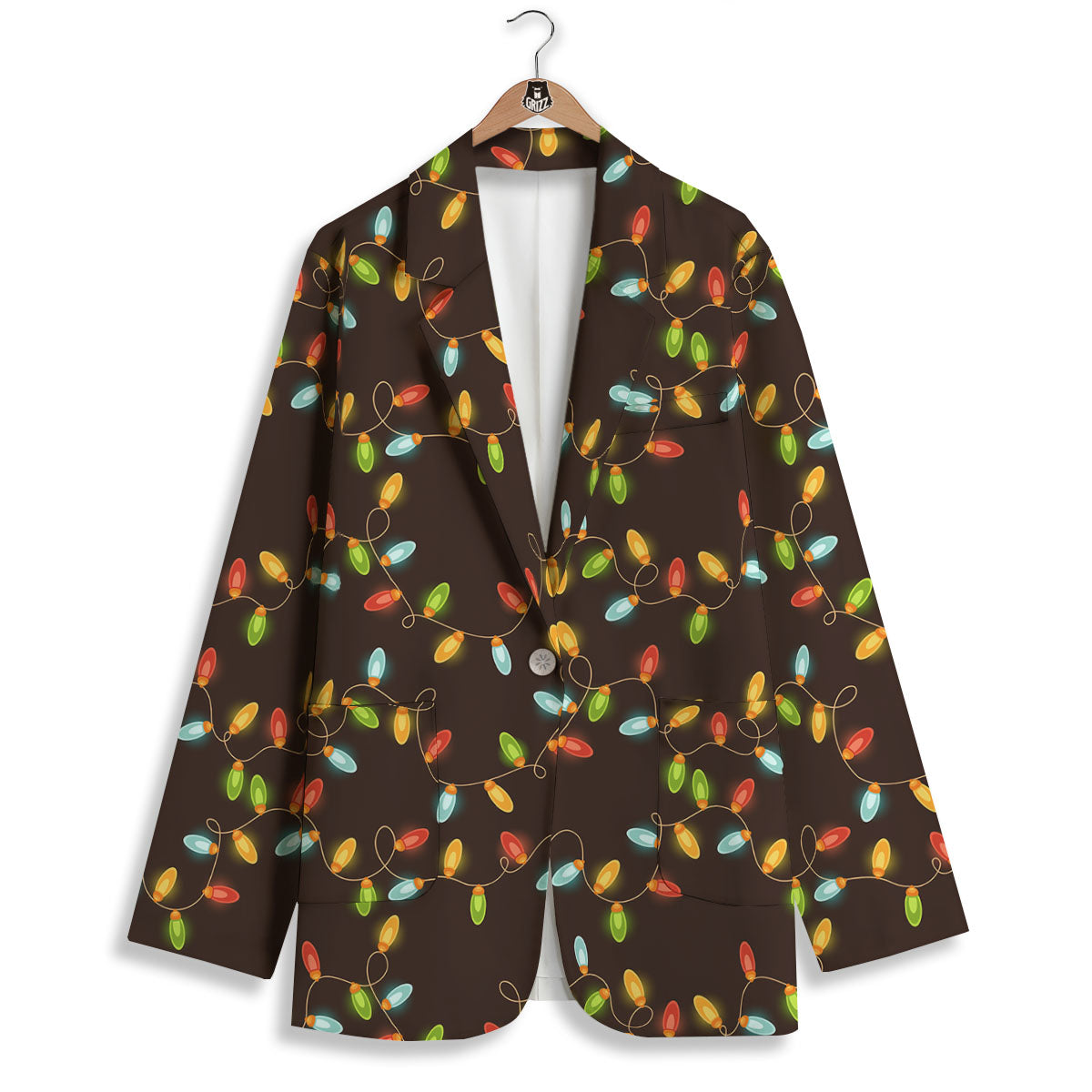 Christmas Lights Print Pattern Women's Blazer-grizzshop